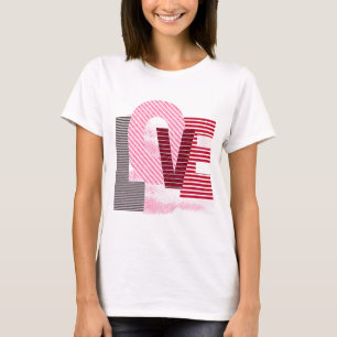 Liebe Geometric Magenta Letter T-Shirt