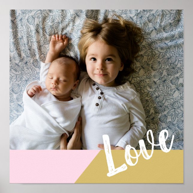 Liebe | Geometrisches Personalisiertes Foto für Ro Poster (Vorne)