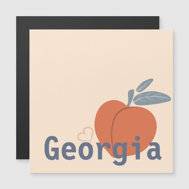 Liebe Georgia Peach Magnetkarte (Vorne/Hinten)