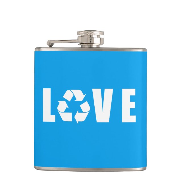 Liebe gerecycelt flachmann (Vorderseite)