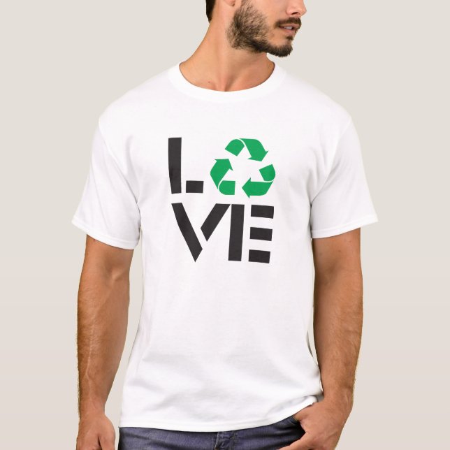 Liebe gerecycelt T-Shirt (Vorderseite)