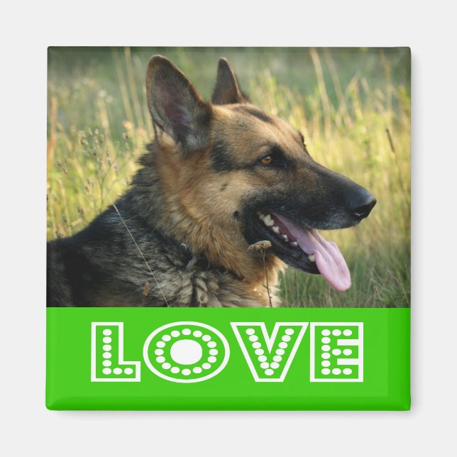 Liebe German Shepherd Puppy Dog Kühlschrankmagnet (Vorne)