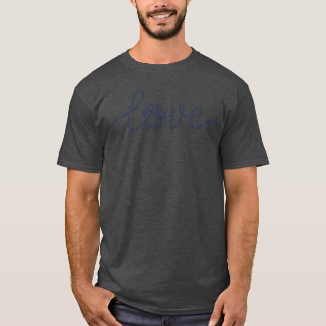 Liebe geschrieben mit Hundeschlittenhändlerin T-Shirt (Vorderseite)