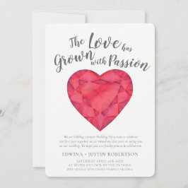 Liebe gewachsen ruby Wasserfarbe nach der Hochzeit Einladung
