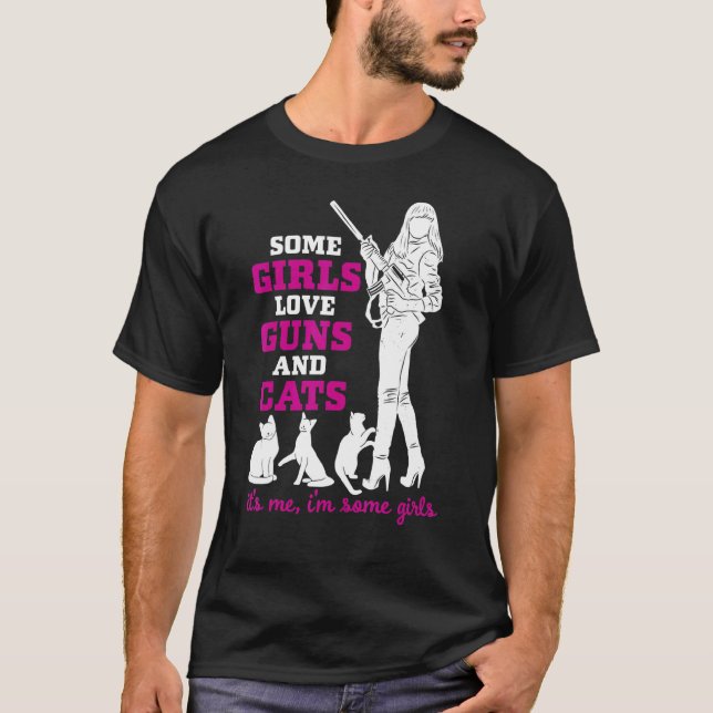 Liebe-Gewehre und -Katzen - Pro Gul T-Shirt (Vorderseite)