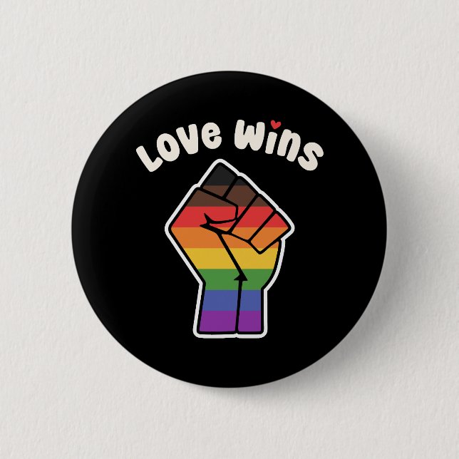 Liebe gewinnt Alternative Pride Fist für Gleichhei Button (Vorderseite)
