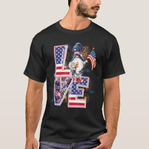 Liebe gewinnt amerikanische Flagge 4. Juli Patriot T-Shirt