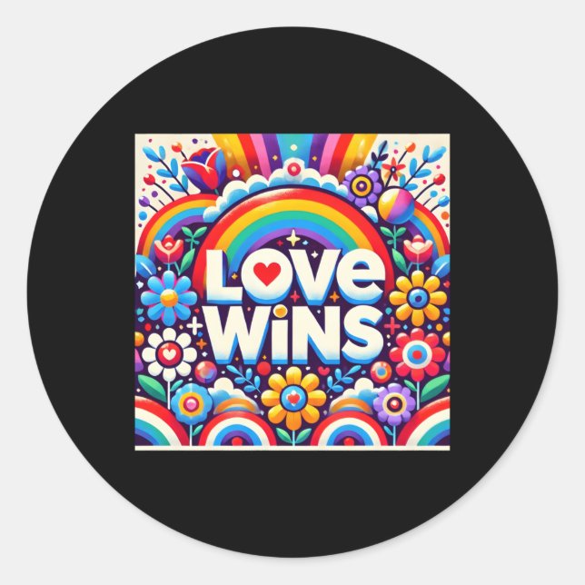 Liebe gewinnt Art T-Shirts Sticker (Vorderseite)