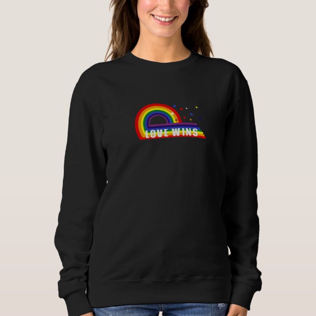 Liebe Gewinnt Csd Regenbogen Gaypride Sweatshirt (Vorderseite)