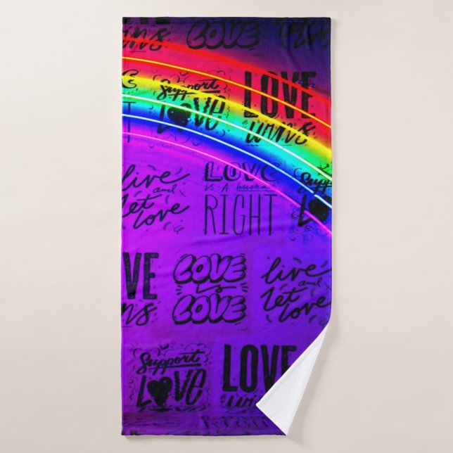 Liebe gewinnt Gay Pride LBGQT Regenbogen Badehandtuch (Badehandtuch)