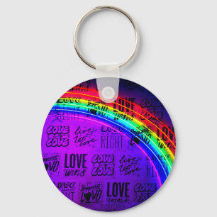 Liebe gewinnt Gay Pride LBGQT Regenbogen Schlüsselanhänger