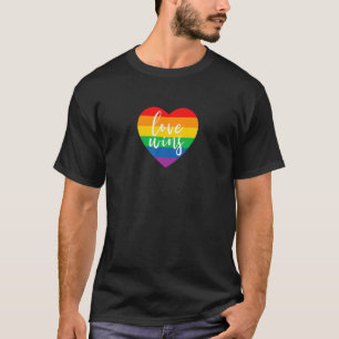 Liebe gewinnt - Großes Regenbogenherz - LGBT Gay L T-Shirt