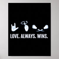 Liebe gewinnt immer ASL Deaf Awareness Sign Langua