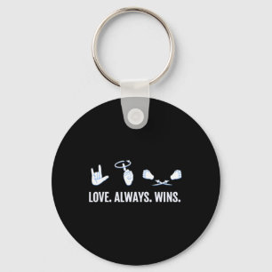 Liebe gewinnt immer ASL Deaf Awareness Sign Langua Schlüsselanhänger