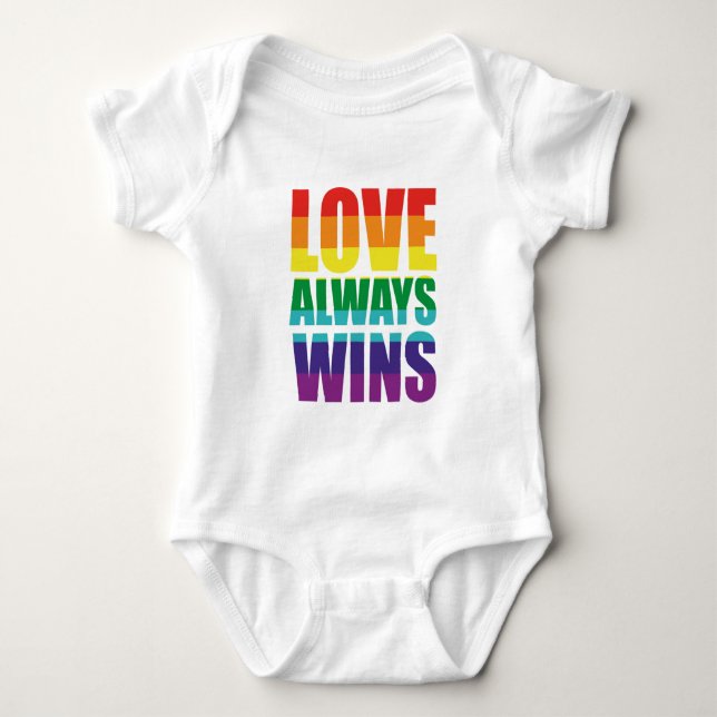 Liebe gewinnt immer baby strampler (Vorderseite)