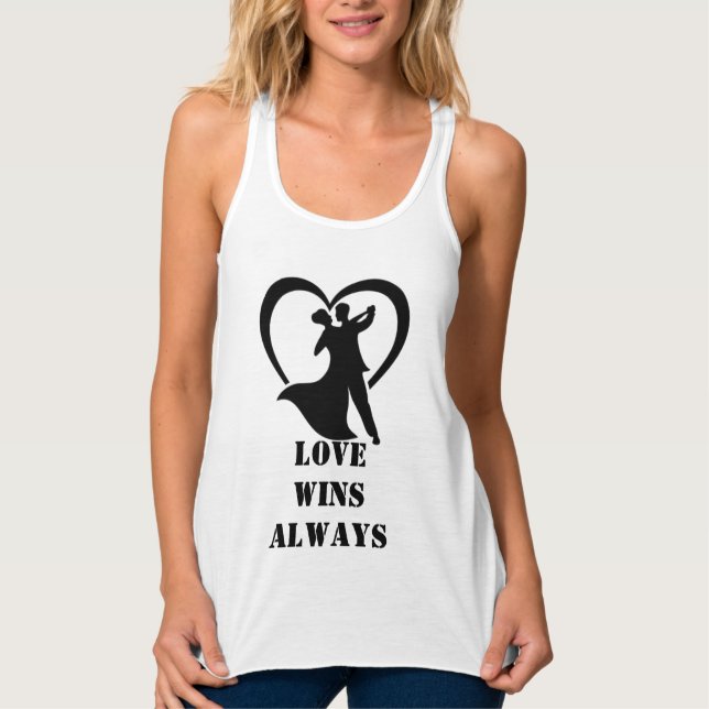 Liebe gewinnt immer Flowy Racerback - Freefit Tank Top (Vorderseite)