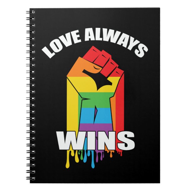 Liebe gewinnt immer Gay LGBT Notizblock (Vorderseite)