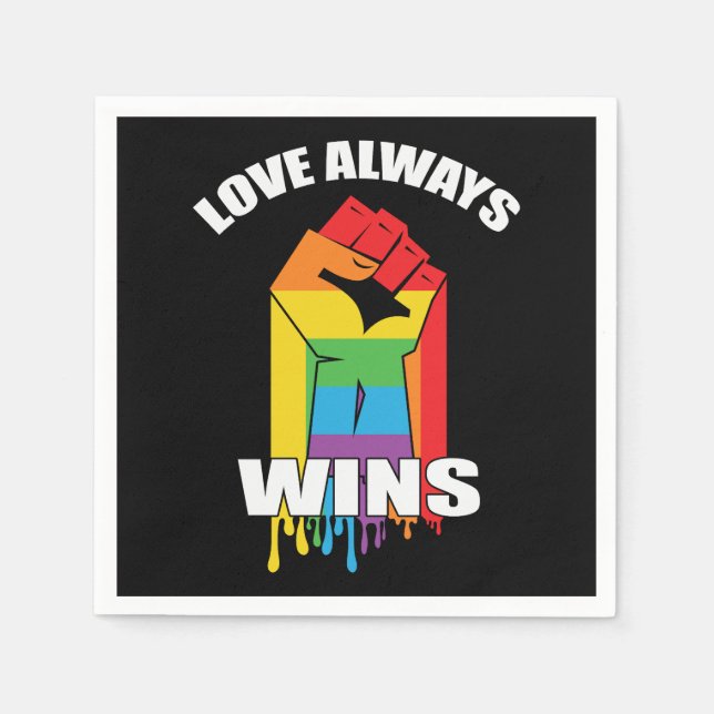 Liebe gewinnt immer Gay LGBT Serviette (Vorderseite)