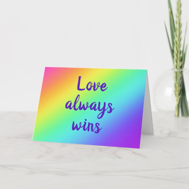 Liebe gewinnt immer geklappte Grußkarte Karte (Vorderseite)