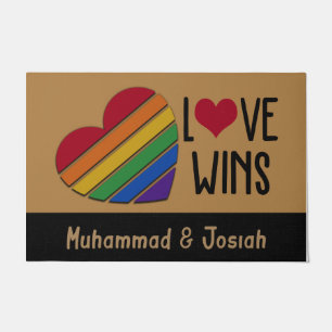Liebe gewinnt immer LGBT Rainbow Doormat Fußmatte