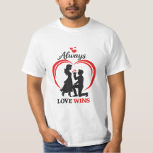 Liebe Gewinnt Immer Romantisches Paar T-Shirt