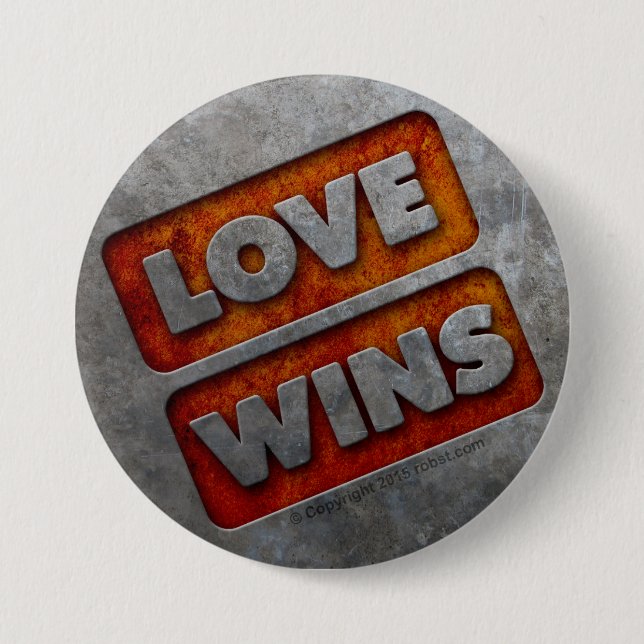 LIEBE GEWINNT Knopf 03 Grunge Button (Vorderseite)