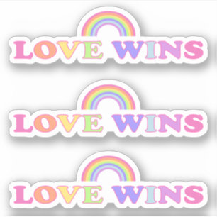 Liebe gewinnt - LGBT/Gay Pride-Regenbogen Aufkleber