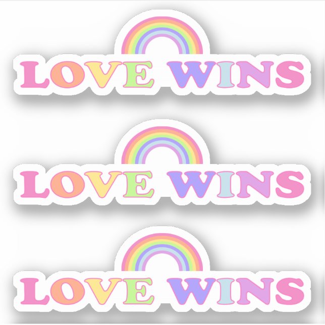 Liebe gewinnt - LGBT/Gay Pride-Regenbogen Aufkleber (Vorderseite)