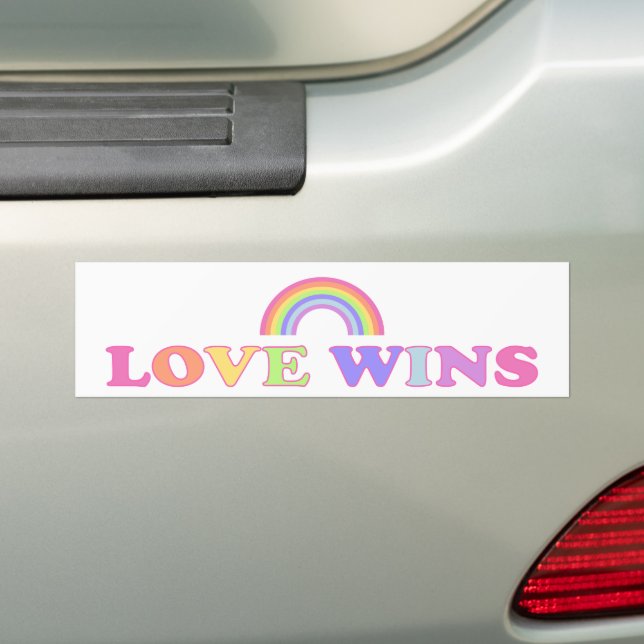 Liebe gewinnt - LGBTQ/Gay Pride-Regenbogen Autoaufkleber (Auf Auto)