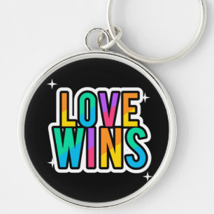 Liebe gewinnt. LGBTQ+Pride Regenbogen. Schlüsselan Schlüsselanhänger