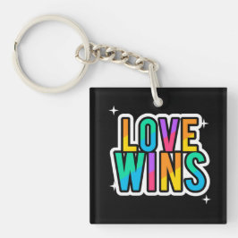 Liebe gewinnt. LGBTQ+Pride Regenbogen. Schlüsselan Schlüsselanhänger