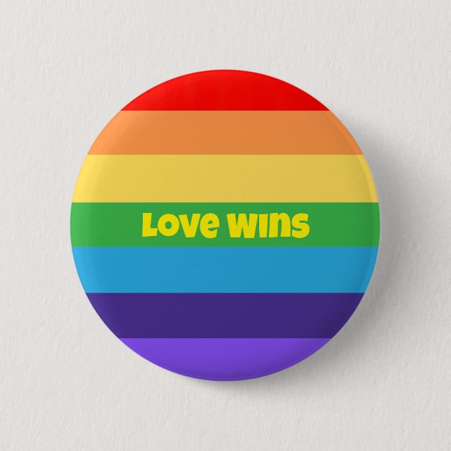 Liebe gewinnt Moderner Regenbogen Pride lgbt Perfe Button (Vorderseite)