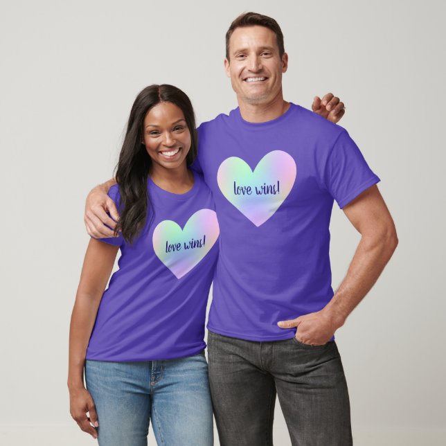"Liebe gewinnt!" Rainbow Heart T - Shirt (Unisex)