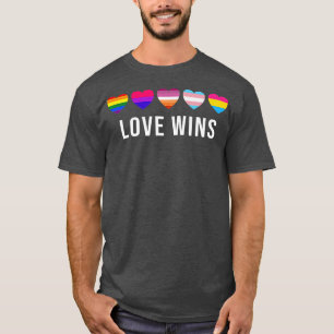 Liebe gewinnt Rainbow Lgbt Hearts Gay Lesbian Tran T-Shirt