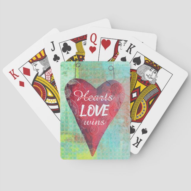 Liebe gewinnt Red Valentine's Heart Spielkarten (Rückseite)