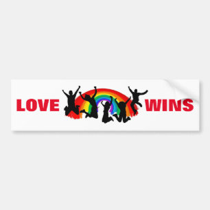 Liebe gewinnt Regenbogen Autoaufkleber