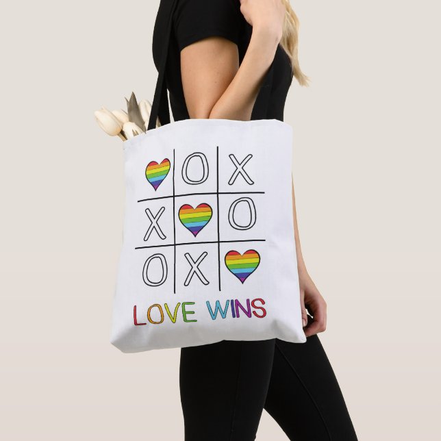 Liebe gewinnt Regenbogen-Gay Pride Herzklopfen-Git Tasche (Von Nahem)