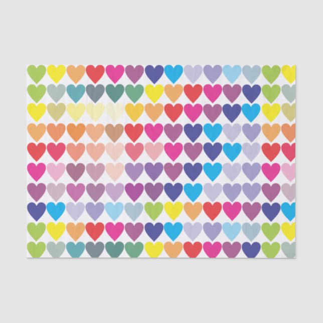Liebe gewinnt Regenbogen-Herzen Seidenpapier (Vorderseite)