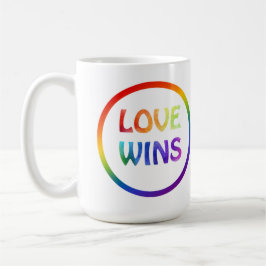 Liebe gewinnt Regenbogen-Prix Kaffeetasse