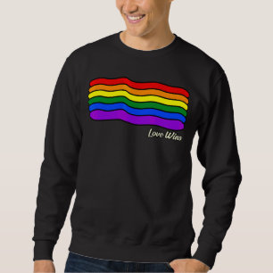 Liebe gewinnt Regenbogenflagge Gay Lgbtq Monat Unt Sweatshirt