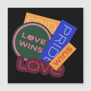 Liebe gewinnt. Stolz. Stolz gewinnt. LGBT+Prix Pos Magnetkarte