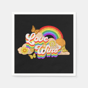 Liebe gewinnt Textdesign Serviette