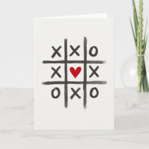 Liebe gewinnt Tic Tac Toe Art Karte