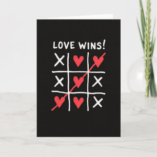 Liebe gewinnt Tic Tac Toe Karte