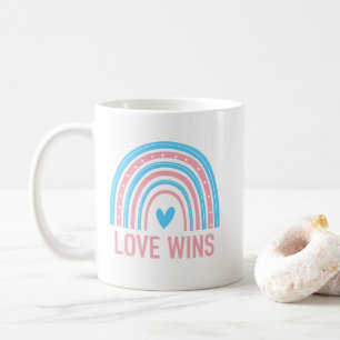 Liebe gewinnt Transgender Rainbow Kaffeetasse
