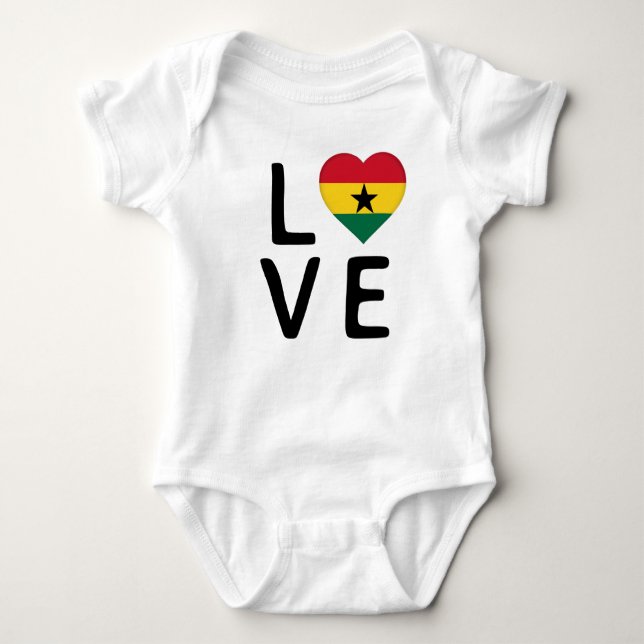 Liebe - Ghana-Flagge Baby Strampler (Vorderseite)