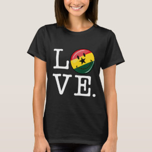 Liebe Ghana Lächeln Ghanianische Flagge T-Shirt