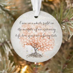 Liebe gibt uns Märchen Herz Blatt Baum Hochzeit Ornament