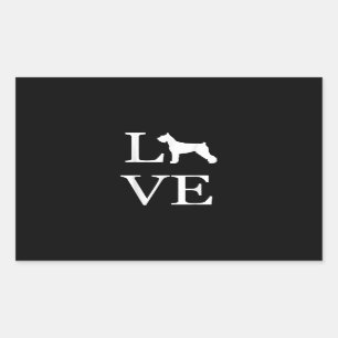 Liebe Gigant Schnauzer Silhouette Hundeliebhaber Rechteckiger Aufkleber