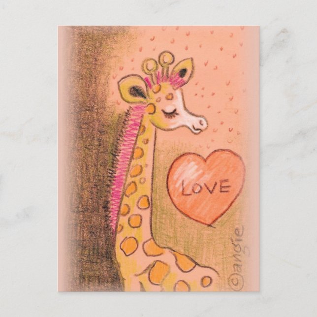 Liebe Giraffe Postkarte (Vorderseite)